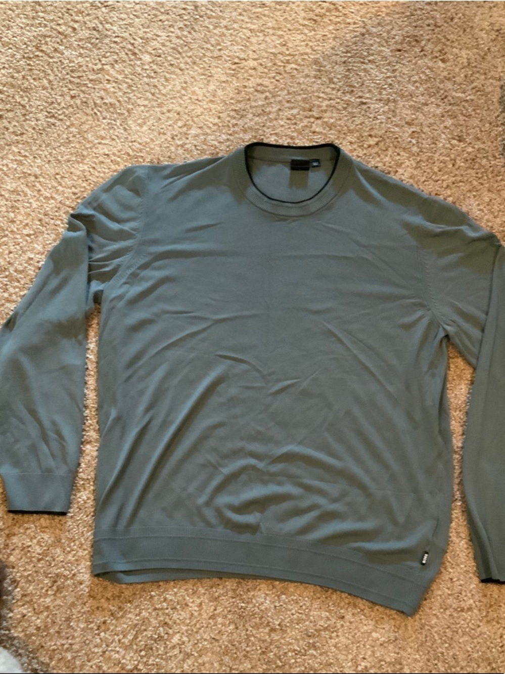 Men's Crewneck Sweater in Olive Green
